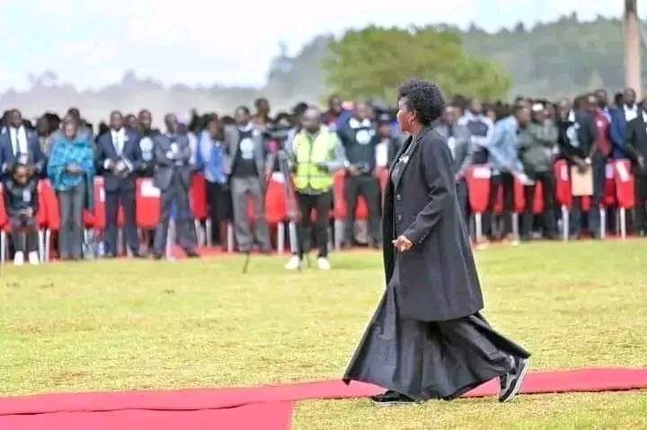 rafeekee.com Gladys Boss Shollei outfit at Kiptum's burial